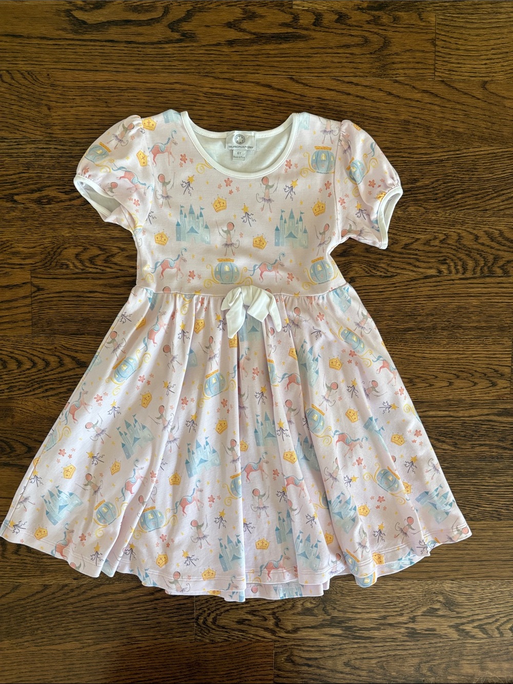 Girls' Pastel Princess Print Twirl Dress - Pastel